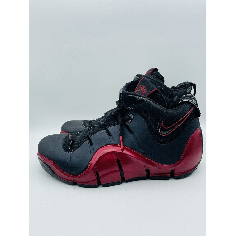 Nike Zoom LeBron 4 IV Black Varsity Crimson Red 314647-002 Mens size 9.5